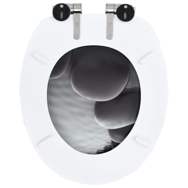 vidaXL Toalettsete med myk lukkefunksjon 2 stk MDF steindesign