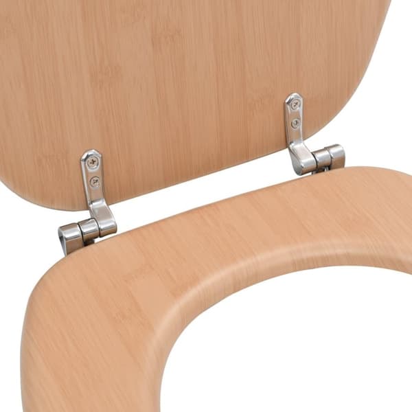 vidaXL Toalettseter 2 stk MDF bambus-design