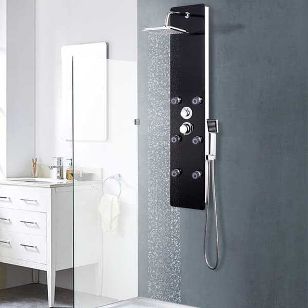 vidaXL bruserpanel glas 25 x 44,6 x 130 cm sort