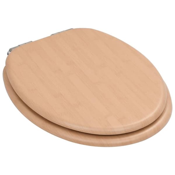 vidaXL WC-istuin soft close kannella MDF bambukuvio