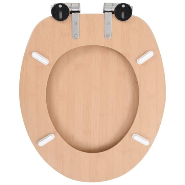 vidaXL WC-istuin soft close kannella MDF bambukuvio