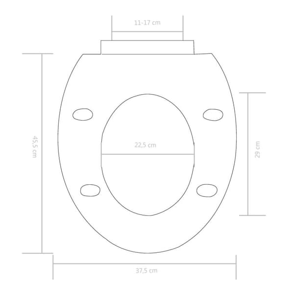 vidaXL toiletsæde med soft-close og quick release-design sort