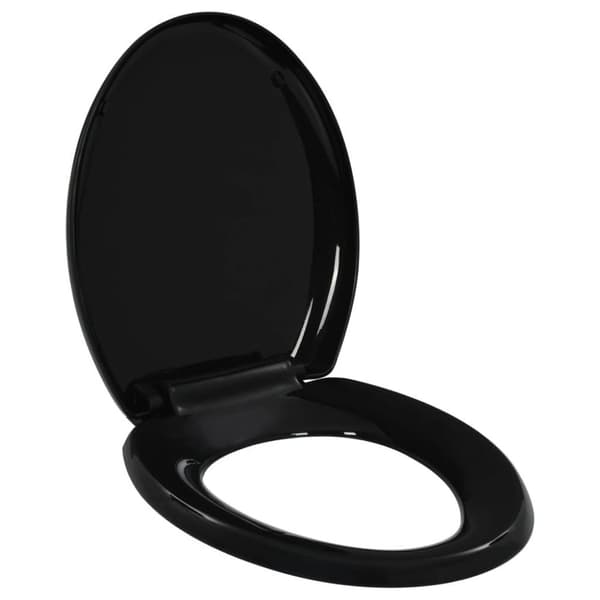 vidaXL toiletsæde med soft-close og quick release-design sort
