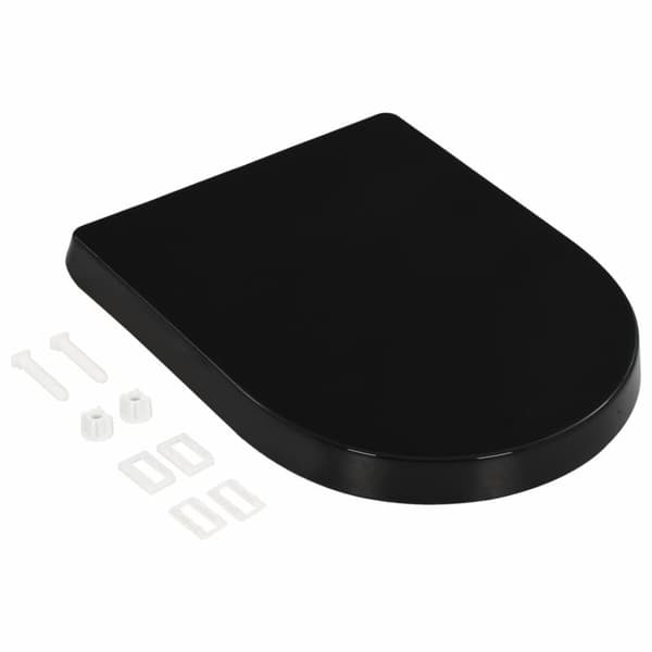 vidaXL toiletsæde med soft-close og quick release-design sort