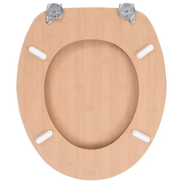 vidaXL WC-istuin hard close kannella MDF bambukuvio