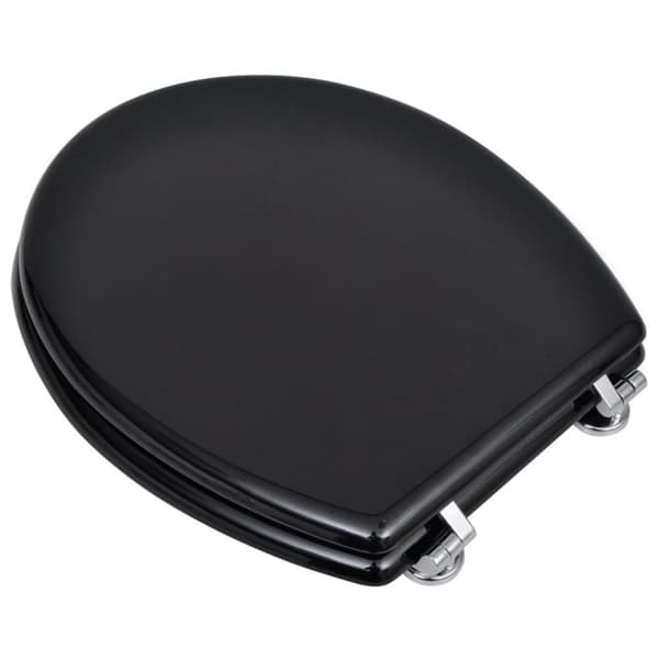 vidaXL Toalettsitsar med lock 2 st MDF svart