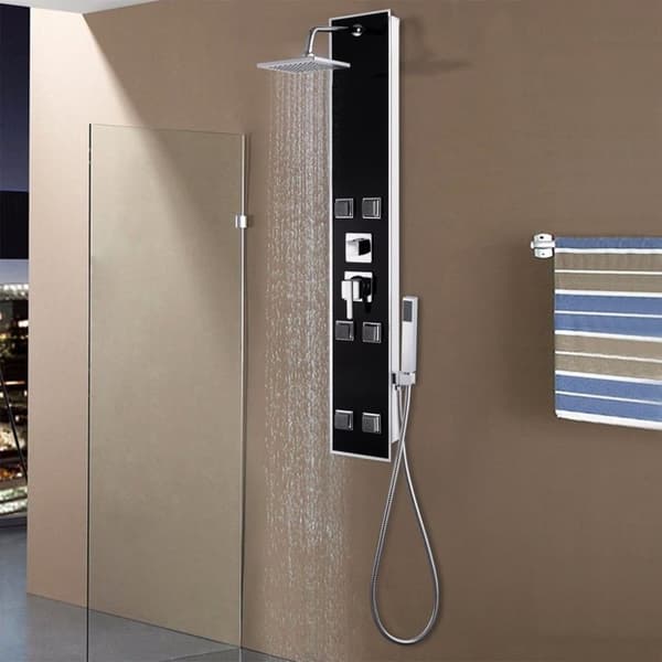 vidaXL bruserpanel glas 18 x 42,1 x 120 cm sort