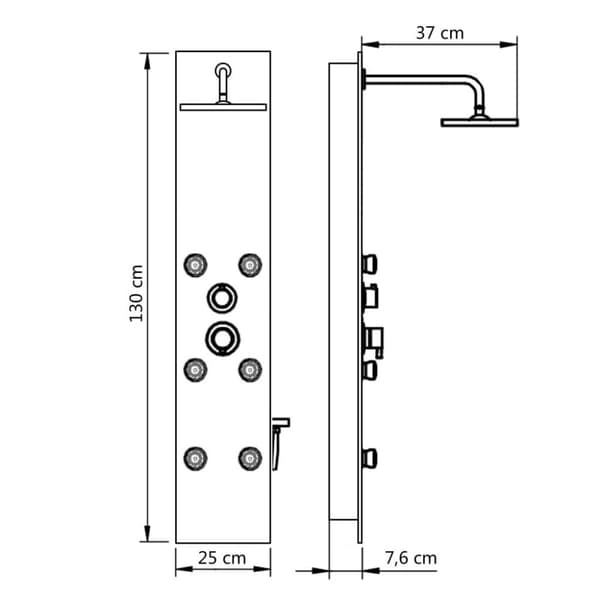 vidaXL Dusjpanel glass 25x44,6x130 cm hvit