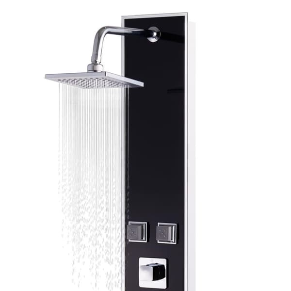 vidaXL Dusjpanel glass 18x42,1x120 cm svart