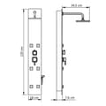 Miniatyrbilde 9 av 10: vidaXL Dusjpanel glass 18x42,1x120 cm svart