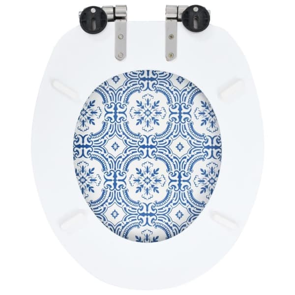 vidaXL Toalettsete med myk lukkefunksjon 2 stk MDF porselendesign