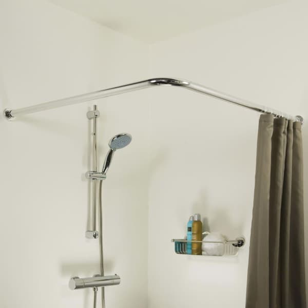 Sealskin badeforhængsstang hjørne 90 x 90 cm mat grå