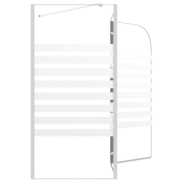 vidaXL brusevæg til badekar 120x68x130 cm hærdet glas stribet