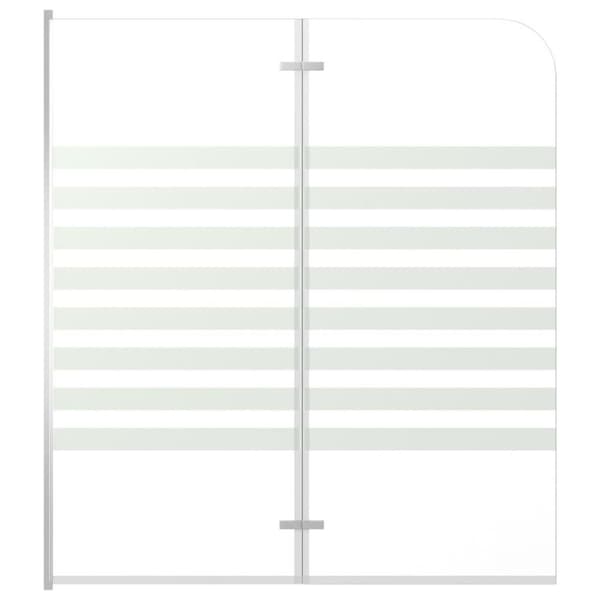 vidaXL brusevæg til badekar 120x140 cm hærdet glas stribet
