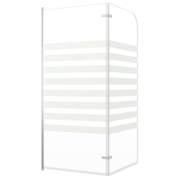 vidaXL brusevæg til badekar 120x140 cm hærdet glas stribet