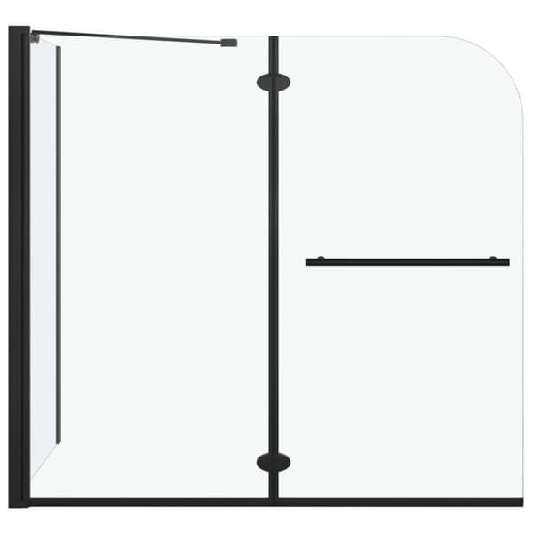 vidaXL Duschvägg fällbar ESG 120x68x130 cm svart