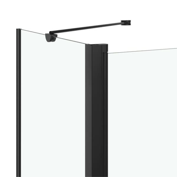 vidaXL Duschvägg fällbar ESG 120x68x130 cm svart