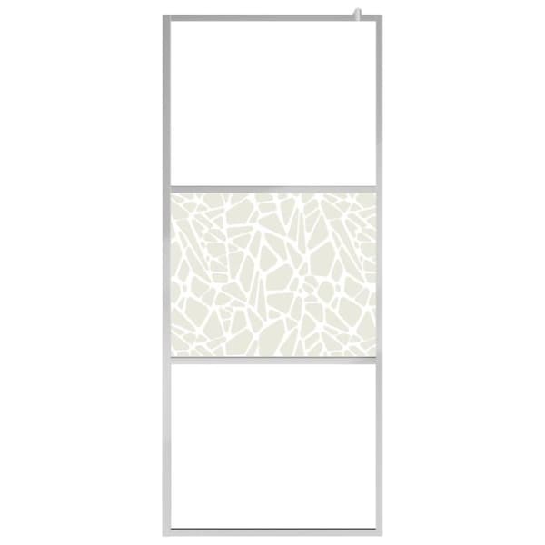 vidaXL brusevæg ESG-glas med stendesign 115x195 cm