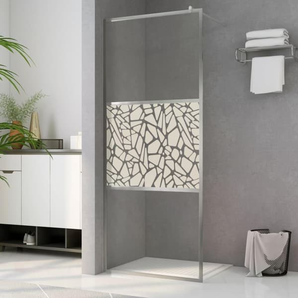 vidaXL brusevæg ESG-glas med stendesign 115x195 cm