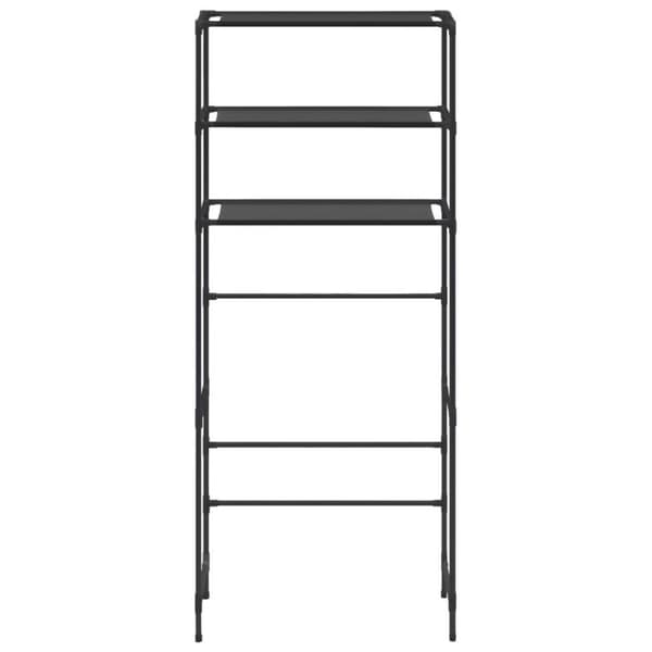 vidaXL Säilytyshylly pesukoneen ylle 3 tasoa musta 69x28x169 cm