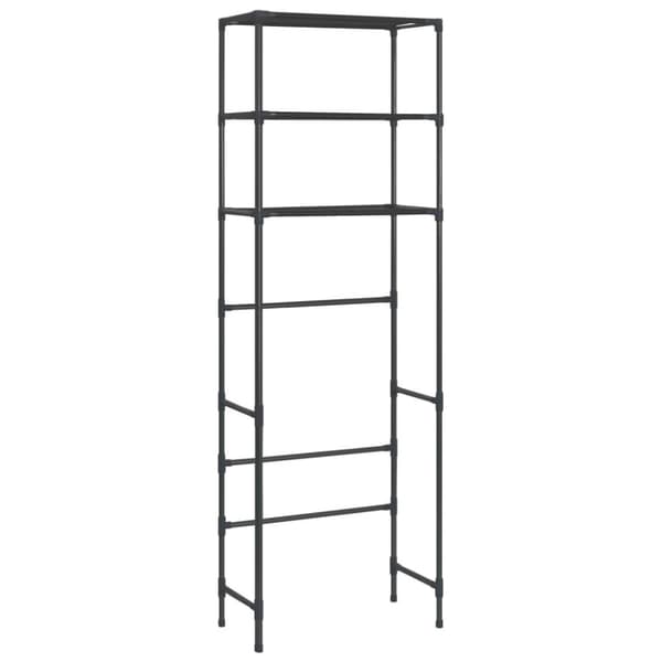 vidaXL opbevaringsstativ med 3 hylder 53x28x169 cm sort