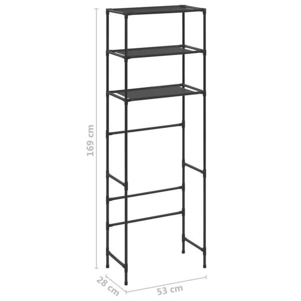 vidaXL opbevaringsstativ med 3 hylder 53x28x169 cm sort