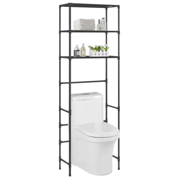 vidaXL opbevaringsstativ med 3 hylder 53x28x169 cm sort