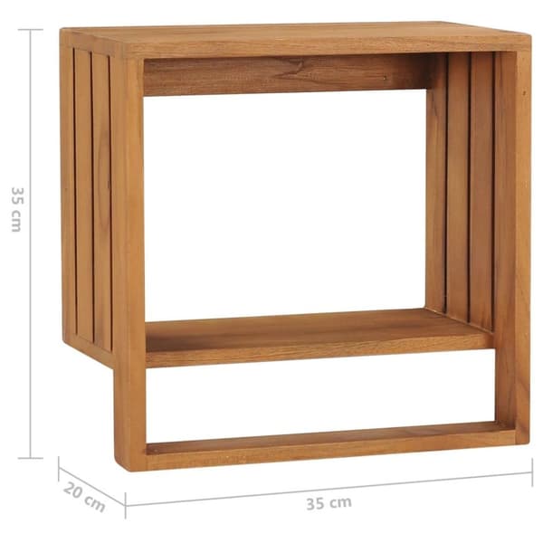 vidaXL Väggmonterad handdukshängare 35x20x35 cm massivt teakträ