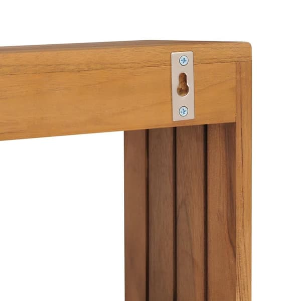 vidaXL vægmonteret håndklædeholder 35x20x35 cm massivt teaktræ