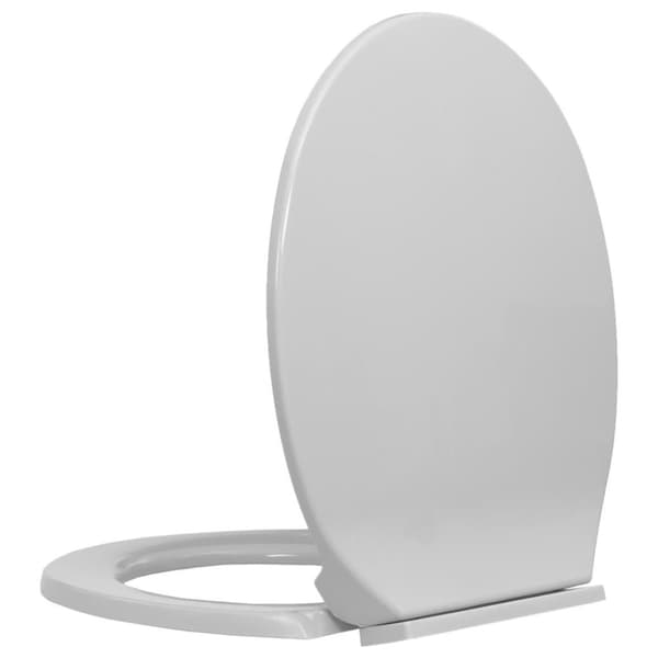 vidaXL toiletsæde med soft-close oval lysegrå
