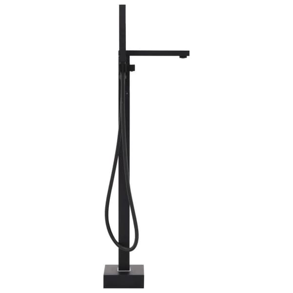 vidaXL Fristående badkarsblandare svart rostfritt stål 90 cm