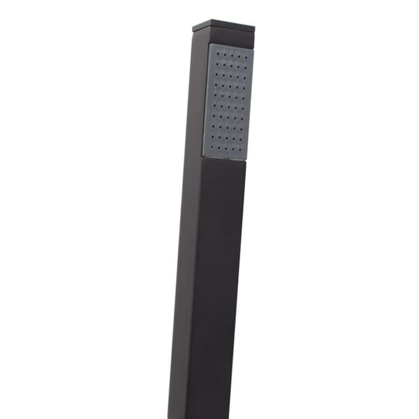 vidaXL fritstående badekarsarmatur 90 cm rustfrit stål sort
