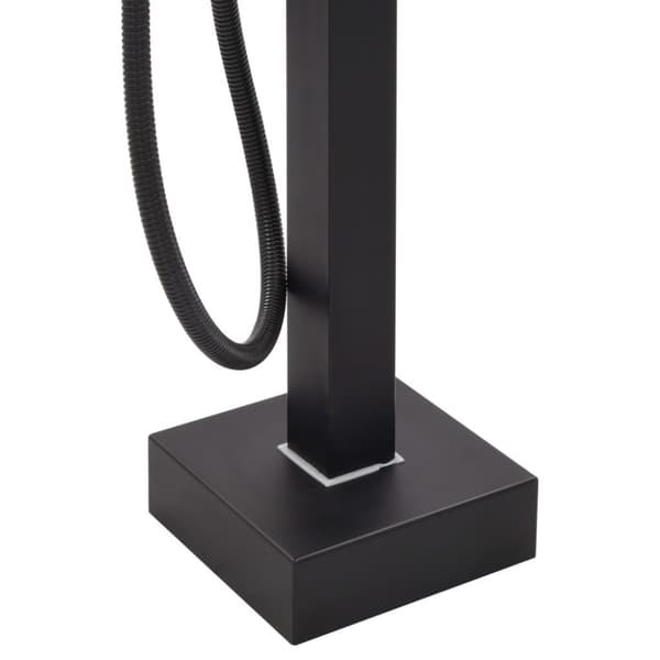 vidaXL fritstående badekarsarmatur 90 cm rustfrit stål sort