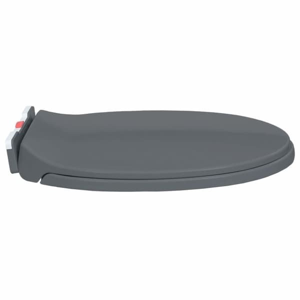 vidaXL toiletsæde med soft close og  quick release-funktion oval grå