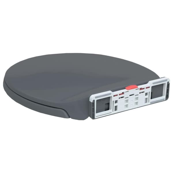 vidaXL toiletsæde med soft close og  quick release-funktion oval grå