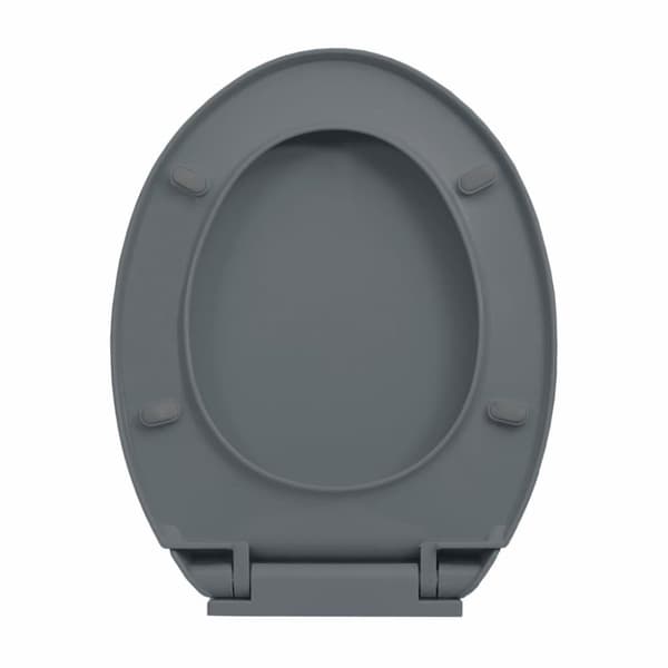 vidaXL toiletsæde med soft close og  quick release-funktion oval grå