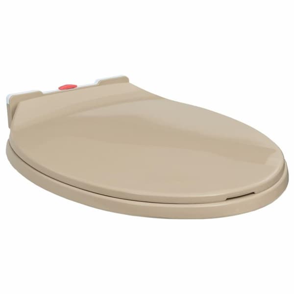 vidaXL Toalettsete myktlukkende med hurtigutløsing beige oval