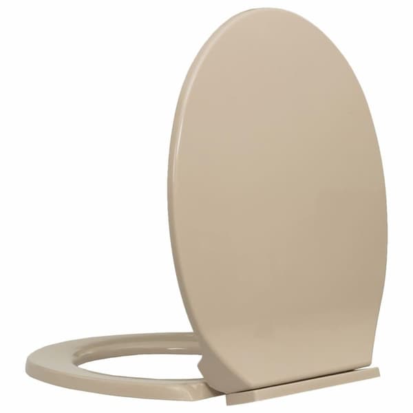 vidaXL soft close toiletsæde oval beige