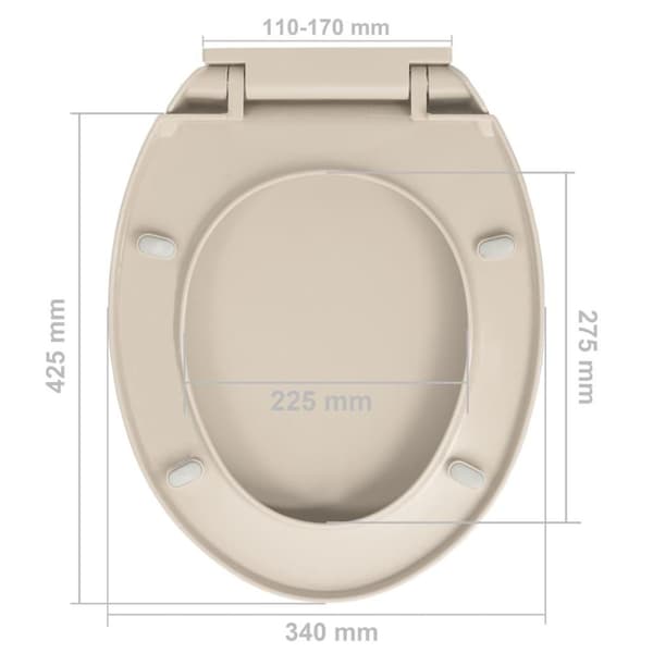 vidaXL toiletsæde med soft-close oval abrikosfarvet
