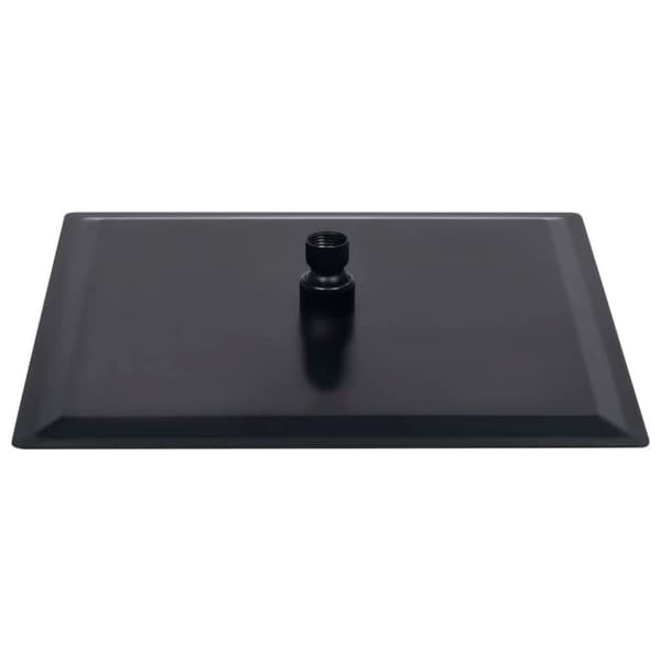 vidaXL Regndusjhode rustfritt stål 30x30 cm firkantet svart