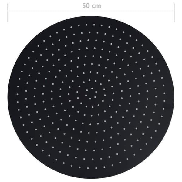vidaXL Regndusjhode rustfritt stål 50 cm rund svart