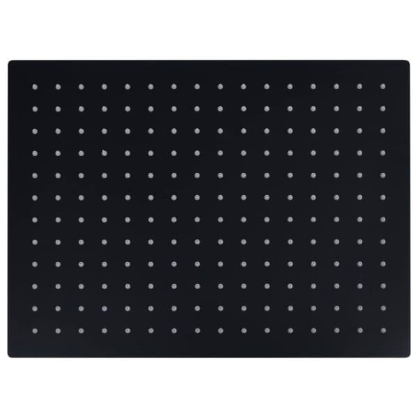 vidaXL Regnduschhuvud rostfritt stål 40x30 cm rektangulärt svart