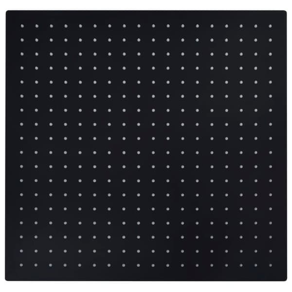 vidaXL Regndusjhode rustfritt stål 50x50 cm firkantet svart