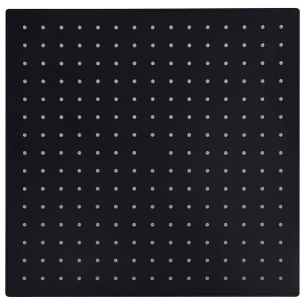 vidaXL Regnduschhuvud rostfritt stål 40x40 cm fyrkantigt svart