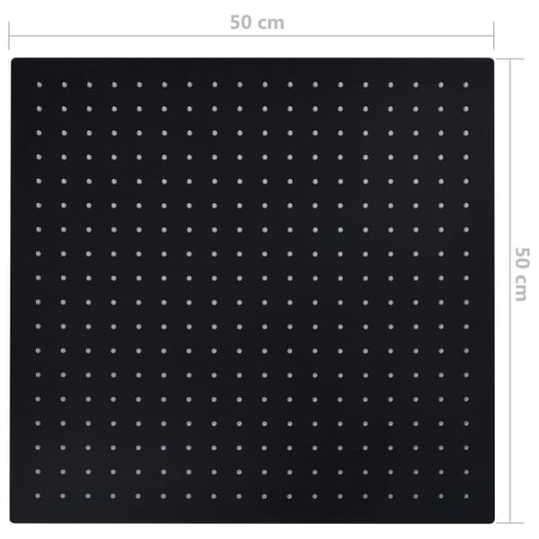 vidaXL regnbrusehoved 50x50 cm rustfrit stål firkantet sort