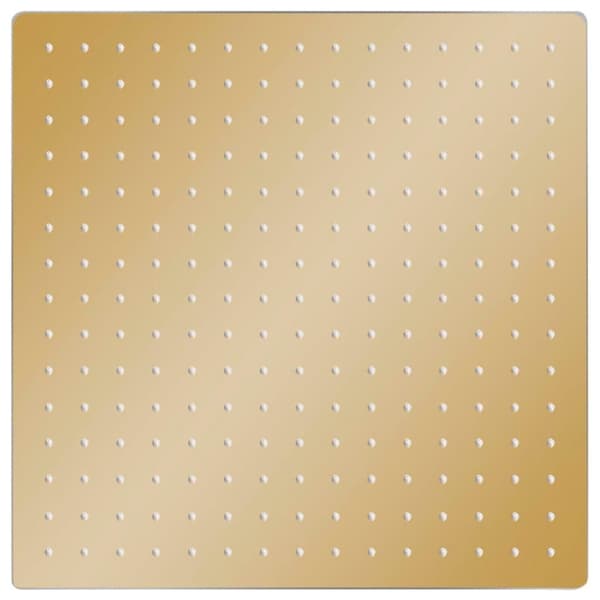 vidaXL Takduschhuvud rostfritt stål 40x40 cm fyrkantigt guld
