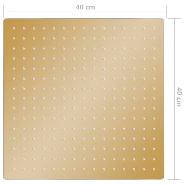 vidaXL Takduschhuvud rostfritt stål 40x40 cm fyrkantigt guld