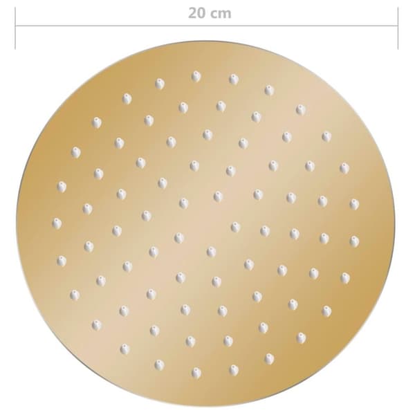 vidaXL Takduschhuvud rostfritt stål 20 cm rund guld