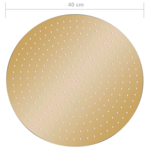 vidaXL regnbrusehoved 40 cm rund rustfrit stål guldfarvet