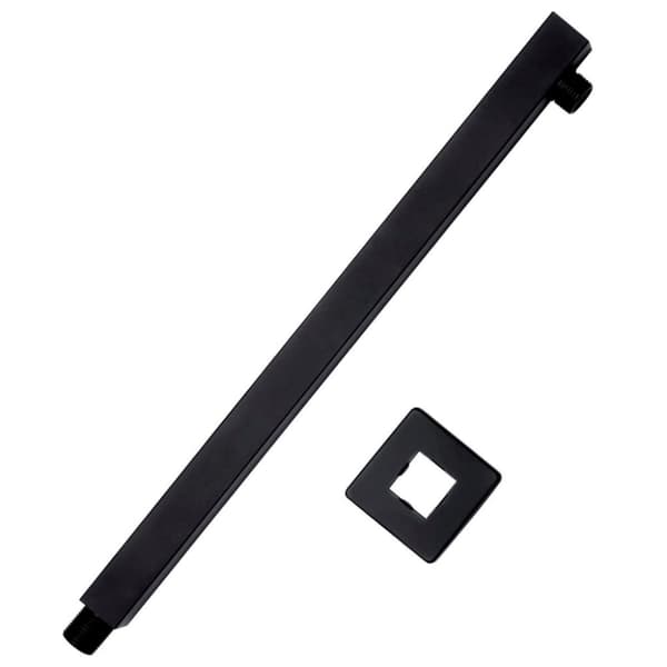 vidaXL Duscharm fyrkantig rostfritt stål 201 svart 40 cm